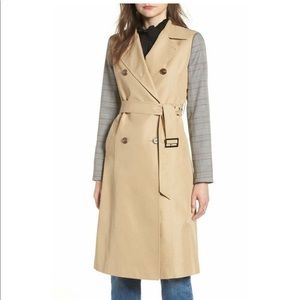 Mural belted trench coat plaid nwt small belted trench cute